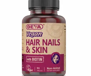 DEVA Vegan Hair, Nails & Skin Vitamins & Minerals with Biotin, Supplement, 90 Tablets