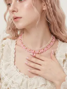 Dreamy Braided Necklace, Fantasy Teardrop Lace Choker, Romantic Girl Style, Barbie Wind Atmosphere Handmade Jewelry