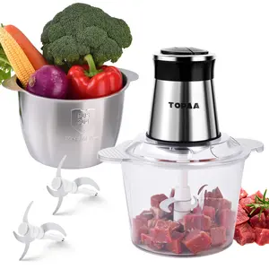 TOPAA Meat Grinder Electric Machine, Food Processors, Meat Grinder 2 Sets Bi-Level Blades, Mixer Grinder Electric,Food Grinder,Electric Stainless Steel Multi-Functional Grinder