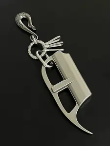 Vintage Alloy Lighter Case Keychain, Street Fashion Hip Hop Punk Rock Belt Buckle, Retro Style Wearable Accessory for Men & Women, Pendant Keychain