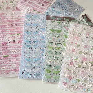 MINKYS New Arrival Angel Wings Strawberry Star Kpop Toploader Decorative Stickers School Stationery