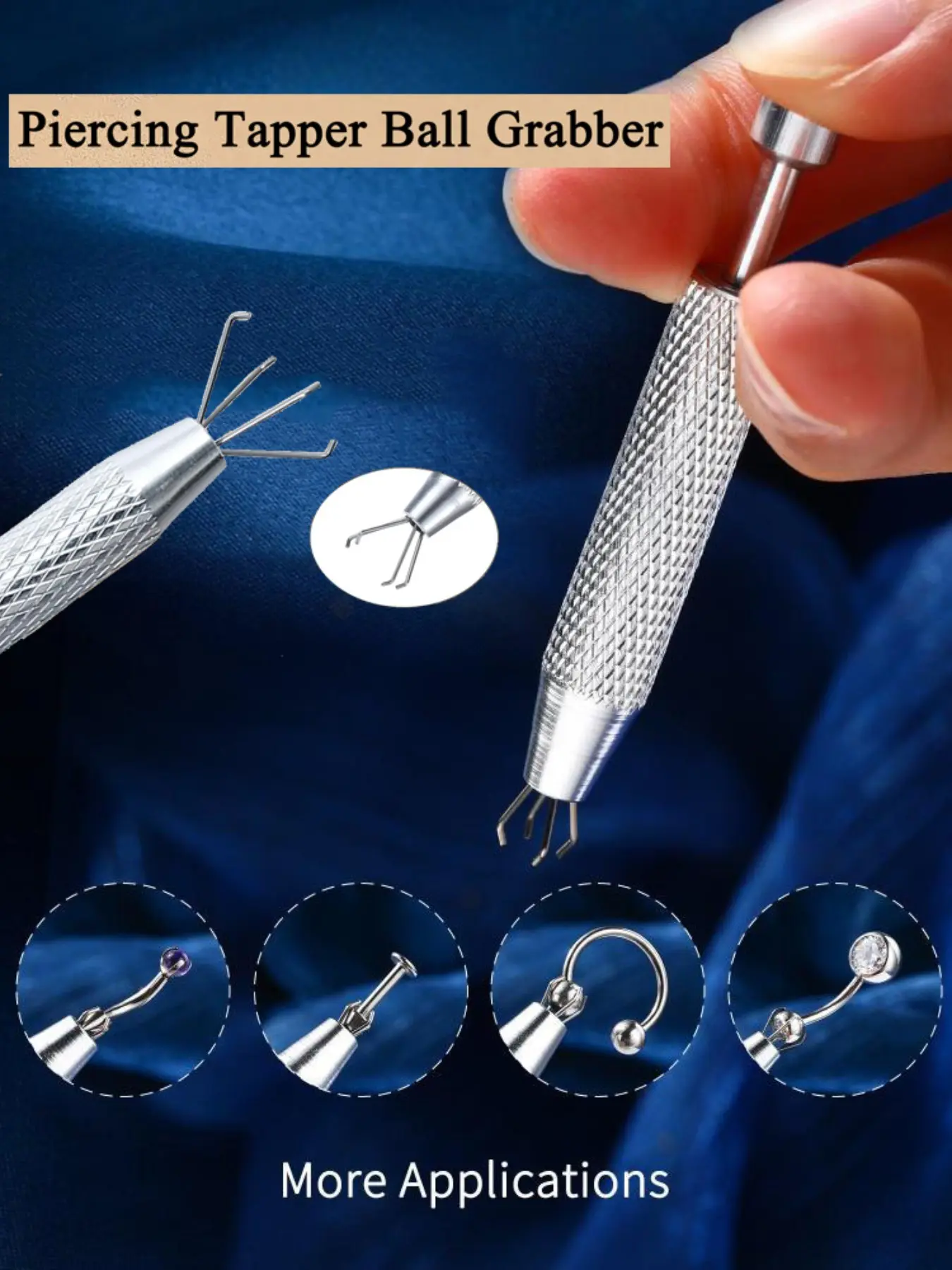 Piercing Ball Grabber Tool Piercing Assistant Tool Piercing Jewelry Septum Ball Screw Tools for Changing Jewelry Piercings Screw on Removal Tools Labret Lip Earring Balls Stud Replacement Holder Jewelry Change Body Piercings Accessories