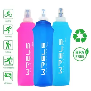 Foldable Portable Sports Water Bottle Set, Silicone Leakproof Running Flask, Camping Cycling Picnic Hiking Outdoor Drinkware, Reusable Water Bottle