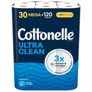 Ultra Clean Strong Toilet Paper,30 Mega Rolls of Ultra Clean Toilet Paper; 284 sheets per roll strong toilet