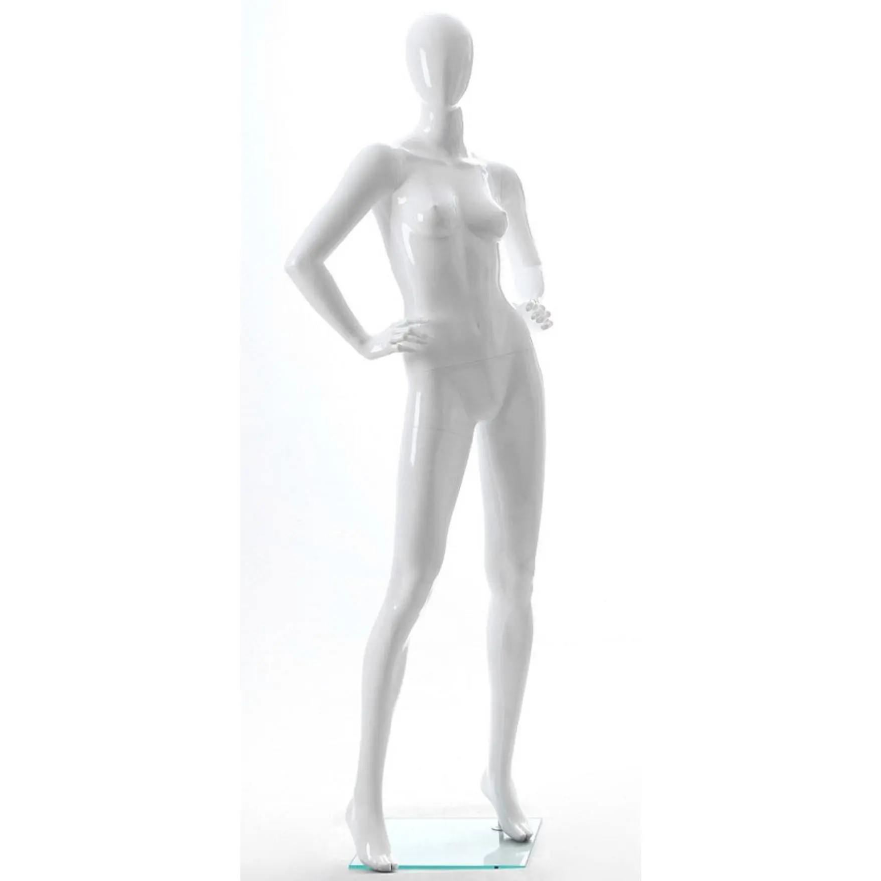 White Gloss Female Mannequin- Hand on Hip