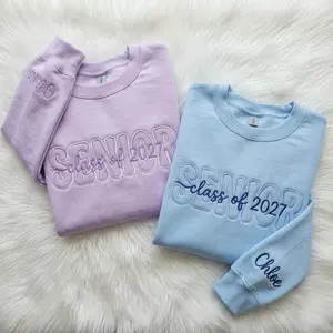 [MADE IN US] Senior 2027 Embroidered Sweatshirt T-shirt Hoodie, Custom Embroidered Senior, Senior Sweatshirt, Senior Gift, Senior Night, Senior Shirt, Senior 2027 Shirt