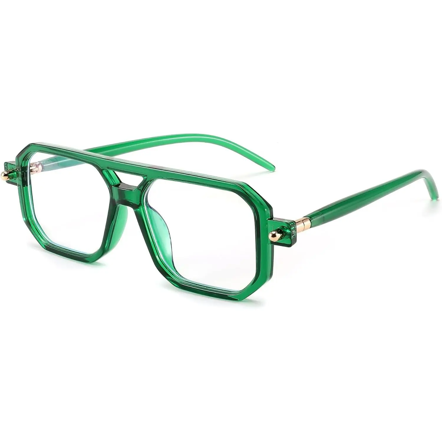 FEISEDY Vintage Square Blue Light Blocking Glasses Women Men 70s Flat Aviator Glasses Computer Anti Glare B0062