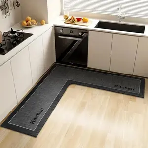 L-Shaped Large Diatom Mud Floor Mat, Anti-Slip Kitchen & Bathroom Door Mat, Restaurant Shower Room Corner Rug, Durable Non Slip Design, Water Absorbent Mat