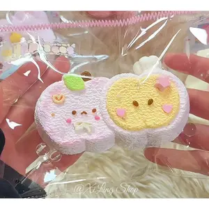 1Pc Handmade Taba Squishy~ Creamy Clay Texture！- Apple Toast shaped to relieve stress - Food grade silicone