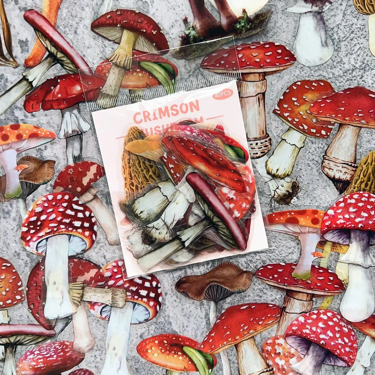 40pcs/set Mushroom Pattern Decorative Sticker, Creative Multi-purpose Sticker for DIY Craft, Decoration, Scrapbook, Journal, Gift & Greeting Card
