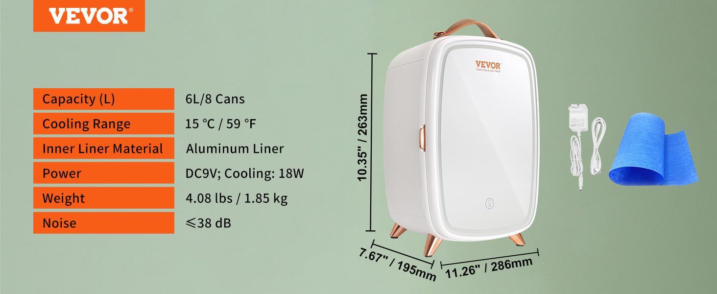 Vevor Mini Fridge for Bedroom, Luxury Skincare Fridges with Mirror and LED Light, AC/DC Cosmetic Fridge for Office Dorm Car, Small Makeup Refrigerator for Beauty Face Mask Beverage Chill Vevor Mini Fridge for Bedroom, Luxury Skincare Fridges with Mirror and LED Light, AC/DC Cosmetic Fridge for Office Dorm Car, Small Makeup Refrigerator for Beauty Face Mask Beverage Chill