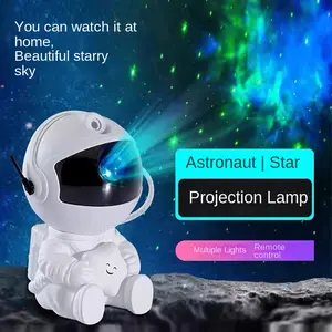 Remote Controlled LED Nebula Star Projector Night Light - 1pc Astronaut  stars USB Powered 360° Rotation Plastic Countertop Light - Non-Portable Laser Button Switch for Bedroom Game Room, Birthday Gift