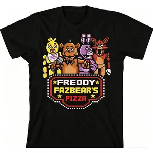 oversize cotton Funny Five Nights at Freddy's  Horror Video Game graphic tees fnaf shirt freddybear horror game fans Gift y2k Unisex fashion Casual Top Trending