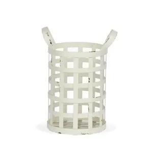 Woven Metal Candle Container With Handles