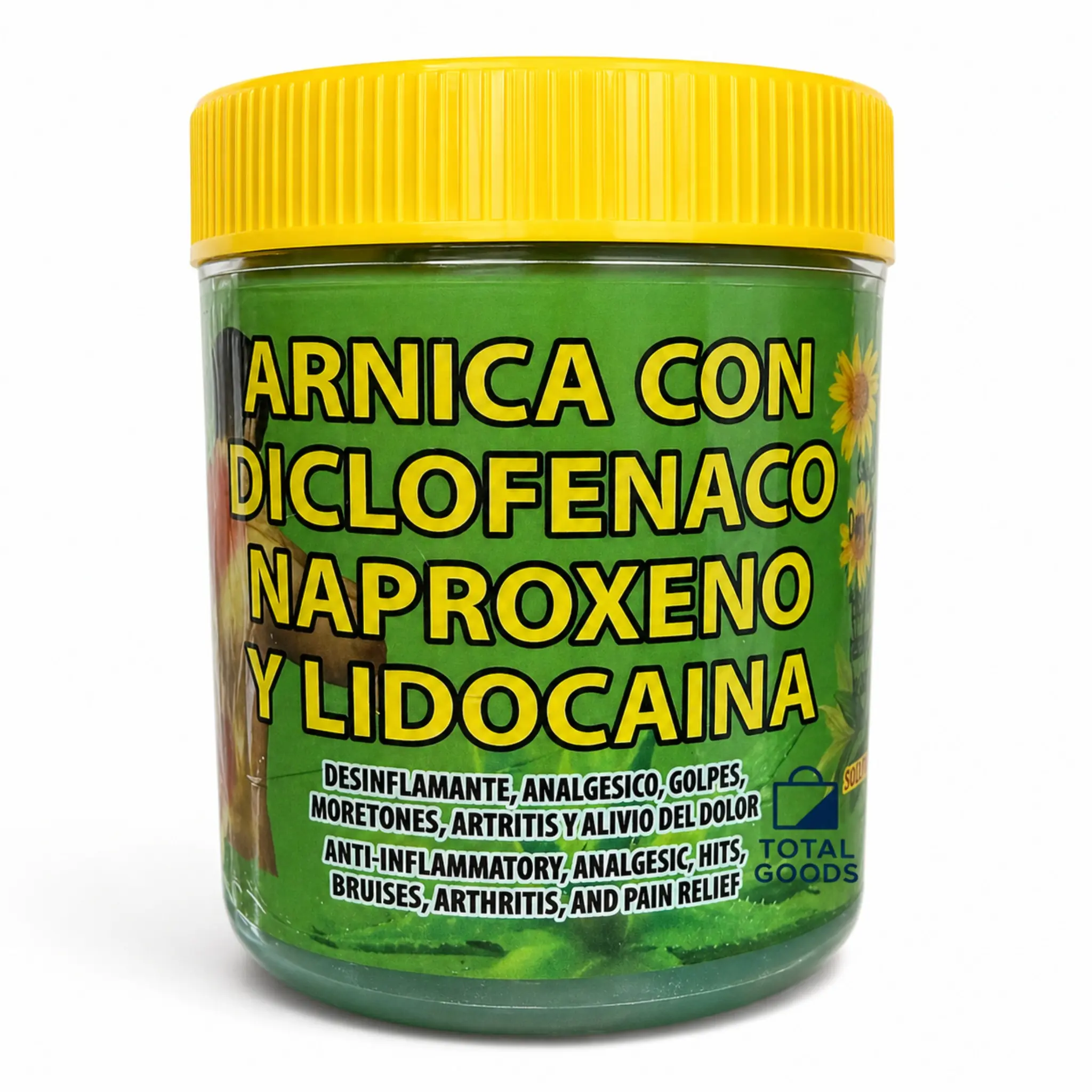 Arnica Pain Reliever Cream with Diclofenac, Naproxen - Lidocaine Topical Cream, 120g Inflammation Relief Topical Supplements, Painreliever, Inflammation Relief Topical Supplements & Cream