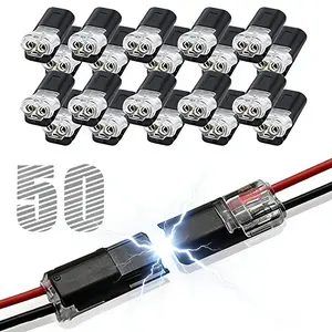 Double-Wire Plug-in Connector Led Light Strip Connectors 2 Pin, Low Voltage Wire Connector with Locking Buckle, Fast Connect Plugs Led Connectors for Strip Lights，Lead strip automotive wiring electricity Power Distribution Secure