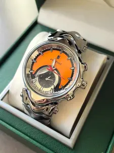 Men's Retro Quartz Watch, Alloy Case, Round Mineral Glass Dial, Buckle Closure, Analog Display, Button Cell Battery Included, Analog Watches