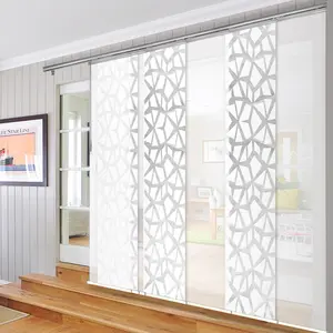 7-Panel Single Rail Panel Track Extendable 110"-153"W x 91.4"H, Panel width 23.5", Shattered, Winter