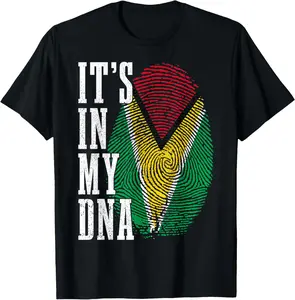 100% Cotton Guyana It's In My DNA Pride Guyanese Flag Roots Men Women T-Shirt