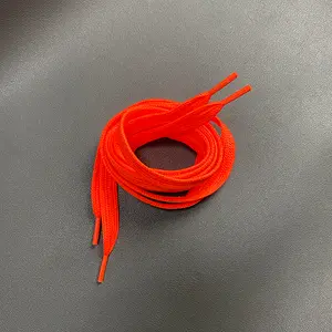 Flat Orange DIY Custom Sneaker Shoelaces 140cm Long 1.5cm Wide Thick Replacement Shoe Laces