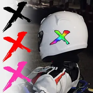 1 piece of 2D plane motorcycle helmet sticker, cool and personalized letter X helmet sticker, waterproof and durable, easy to stick and peel off, suitable for car fuel tank caps, triangular windows, DIY decoration, self-adhesive