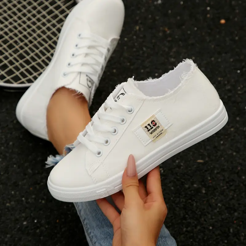 Women's Spring Summer Canvas Shoes, Casual Trainers Versatile Low Top Low Cut Athletic Trainer Sneakers, Striped PU Leather Flat Sports Board Shoes, All Seasons Walking Shoes, Low Top Footwear