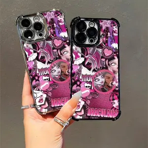 Monster High Draculaura Cartoon Phone Case, Vibrant Pink Gothic Design, Compatible with iPhone 11/12/13/14/15/16 (Pro Max/Plus), Perfect for Monster High Fans