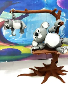 2pcs 3D Printed Koala Huggers, Articulated Wild Animal Koala Bear Toy, Cute Realistic Fidget Animal Toy, AKB001-MC-SIT