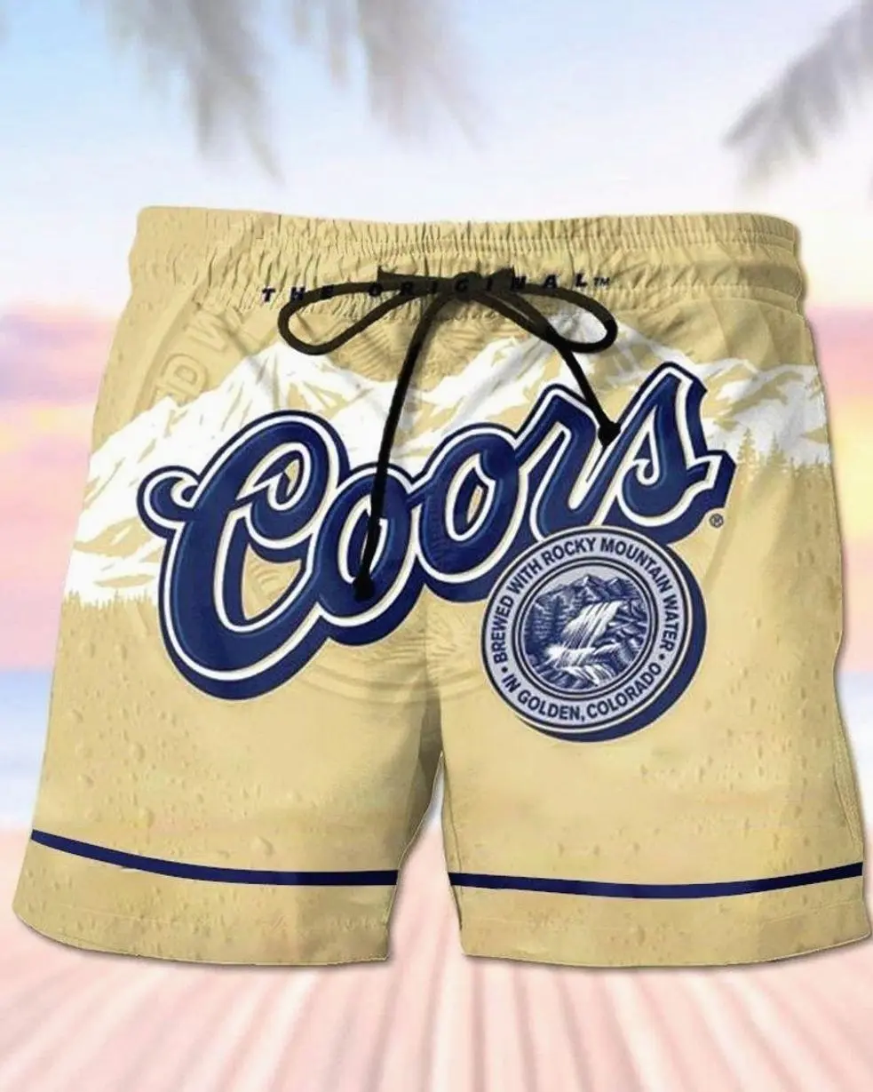 Coors Light Men's Casual Drinking Print Beach Shorts BHI MQT