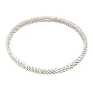 Pre-owned Tiffany & Co. 18K White Gold (Au750) Small Leather Goods TIFFANY＆CO Somerset Au750 White Gold Bangle