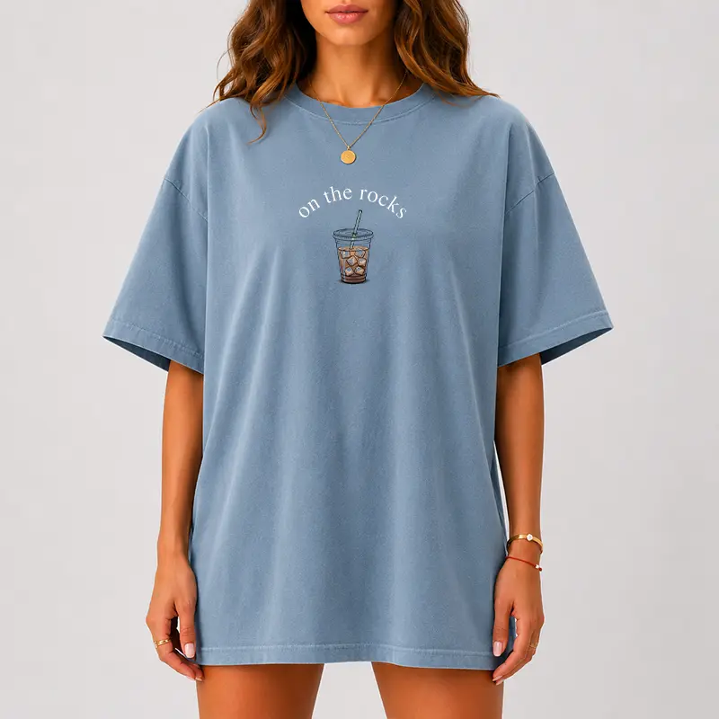 Comfort Colors On The Rocks Iced Coffee Shirt, Minimalist Coffee Lover Tee, Cute Coffee Graphic T Shirt, Aesthetic Cafe Shirt, Everyday Casual Tee
