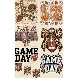 GAME DAY (FOOTBALL) (1) PREMADE GANGSHEET  - 22X36  DTF TRANSFERS - DIRECT TO FILM