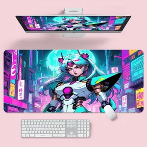 Anime Mouse Pad, Kawaii Miku Desk Mat, Cyberpunk Gaming Desk Mat, Cute Vocaloid Desk Pad, Gift for Otaku