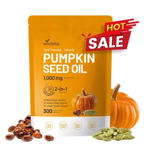 Natural Pumpkin Seed Oil & Saw Palmetto Softgel 1000mg High Content Plant Esters 300 Capsules Cold Pressed Formula