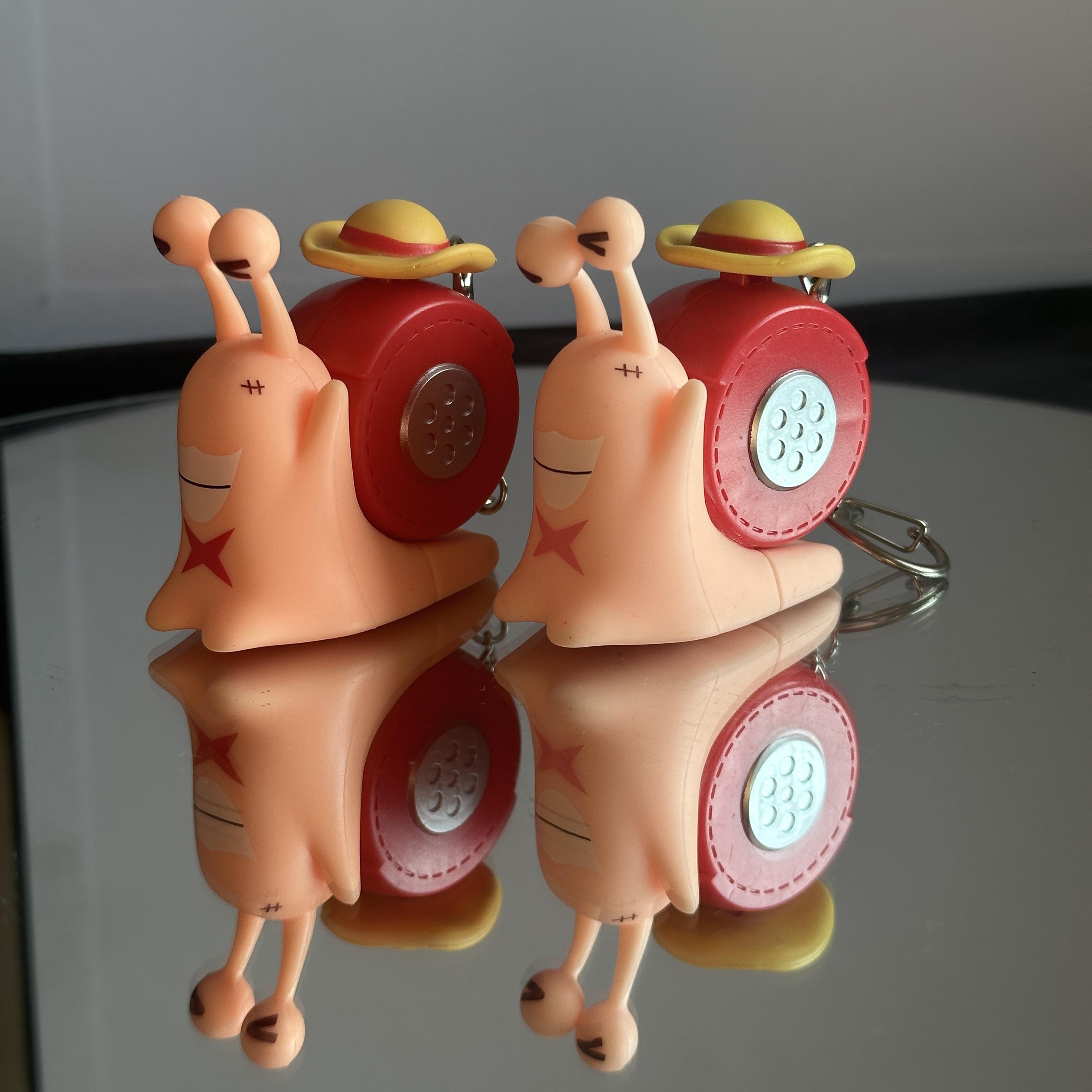 1 Piece Luffy Den Den Mushi Cool Keychain - Rechargeable Voice Recorder, Cute Key Chain Accessory, Anime Desk Accessory Gift for Keychain Enthusiasts