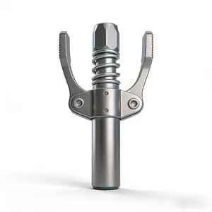 Heavy Duty Locking Grease Gun Coupler 10000 PSI Double Handle Quick Release Tip High-Pressure Self-Locking Clamp-Type Design New Model Accessory Head