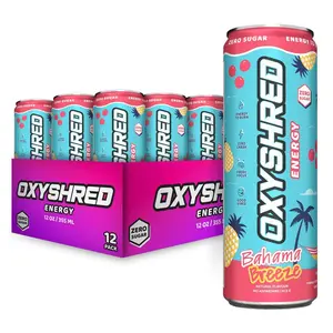 EHPlabs OxyShred Energy Drink | Ready-to-Drink RTD | On-The-Go Energy & Focus Support | Daily Performance Routine | Zero Sugar | Better For You Energy Drink | 12 Pack
