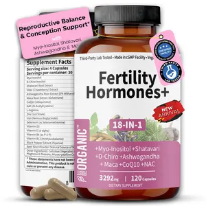 Women’s Fertility, Ovulation & Cycle Support for Reproductive Balance & Conception | Inositol Blend with Myo-Inositol, D-Chiro, Vitex & Shatavari | PCOS & Hormone Balance | Vegan, Non-GMO, 120 Caps