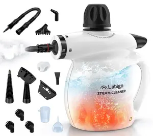 LABIGO 13-in-1 Powerful Pressurized Handheld Multi-Purpose Natural Deep Cleaning Steamer for Home Use 230°F High-Pressure Steam Cleaner Set with 13 Attachments for Tiles Grout Windows Upholstery Bathrooms Kitchens Cars Fabric Clothing