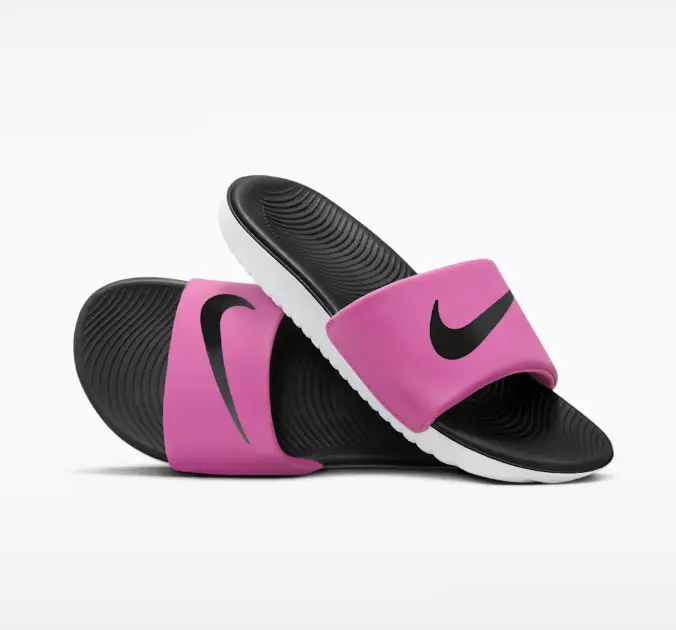 Nike Kawa Slides Women's / GS Kid's Slides Sandals Pink Black SKU: FJ2250-600 Trainer Casual Slide Sandals Women Sneakersd Gym Shoes Womens Running