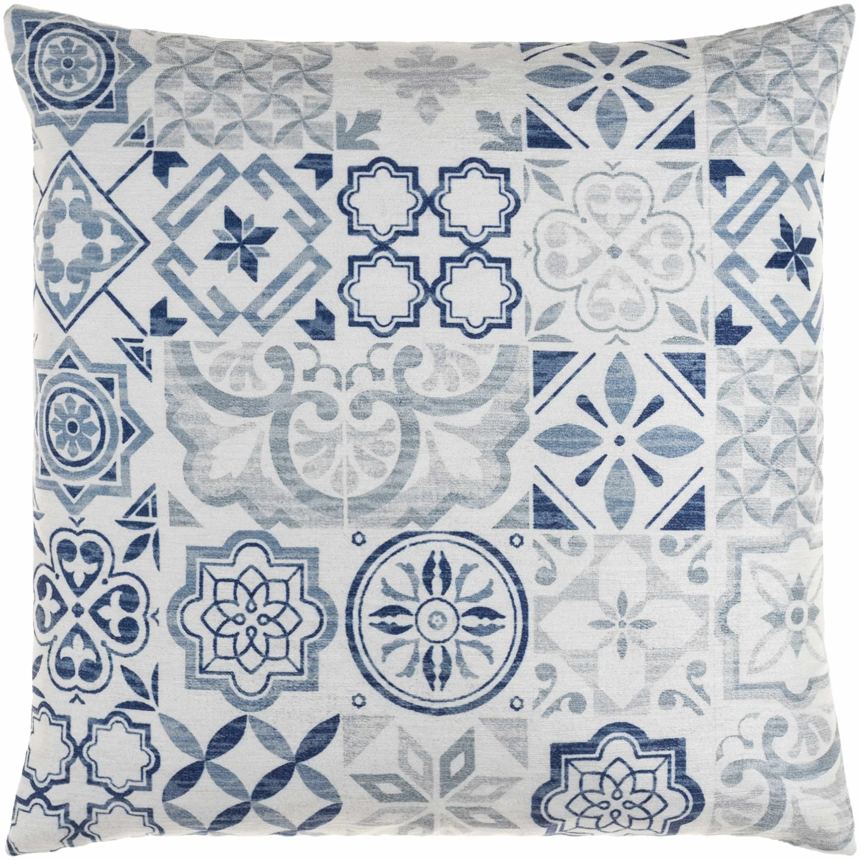 Etan Blue Mosaic Accent Pillow - Home Decorative Cushion for Living Room, Bedroom
