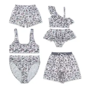 Matching Grey Camo Family Swimwear Stay Stylish & Dry, Quick-Dry & Breathable Womenswear