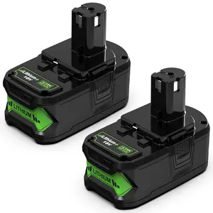 2 Pack 12000MAh Replacement Ryobi 18V Batteries with Indicator Light for Li-Ion MAX P102 P103 P104 P105 P107  P109 P108 P122 Series Power Tools