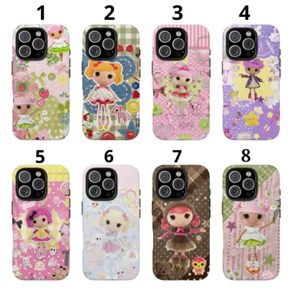Lalaloopsy Phone Case, Polka Dot _ Gingham Print Shockproof Case Cover Compatible With iPhone 16 15 14 13 12 11