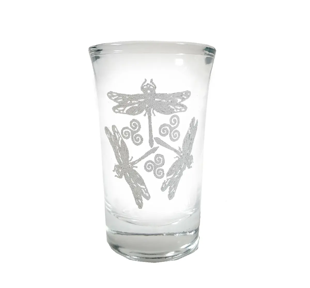 Lyoncraft SHDF02 Classic 1.5 oz Dragonfly Triskelion Engraved Shot Glass, Kitchenware Drinkware Accessory