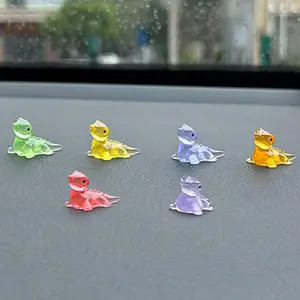 Luminous Lizard 6PCS Car Rear View Mirror Accessories, Cute Mini Dashboard Decoration for Girl Men Women, Funny Interior Ornament Present for Garden, Office, Home
