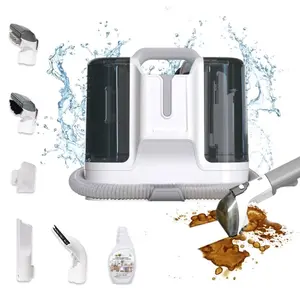 Portable Carpet Cleaner Machine with Strong Suction, Upholstery Stain & Odor Remover, Ideal for Pet Hair, Carpets and Cars, White