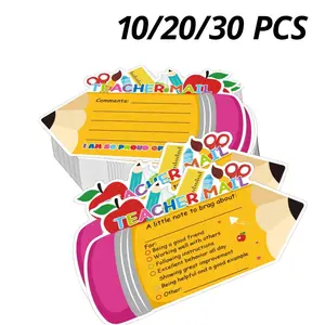 Teacher Parent Letters Set, Dual-Sided Happy Mail Cards, Teacher Mail Text Cards, School Teacher Supplies, Home Communication Tools, Positive Message Card