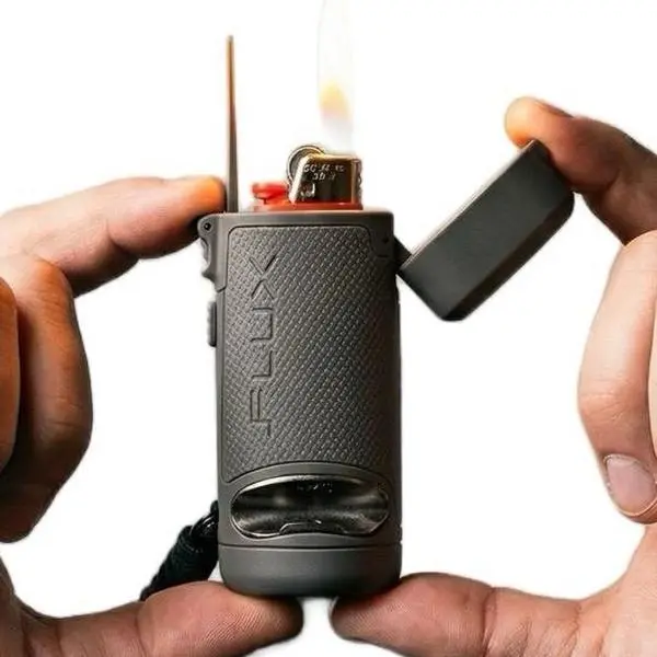 Fuego Bic Lighter Case Multi Tool - All Inclusive Tool for Camping and Hiking, AirTag, Lanyard, KeyChain, Belt Loop, Stylish Lighter Cover, Ideal for Home or Everyday Carry, Iconic Design, Bottle Opener, Vintage Floral Stamped Lighter Sleeve