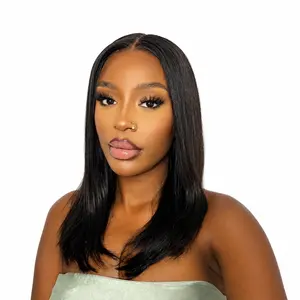 [$40 sale] Human Hair Lace Front Wig Human Hair 13X4 Body wave HD Transparent Lace Frontal Wigs 18Inch Short Human Hair Pre Plucked with Baby Hair 180% Density  Wigs Human Hair